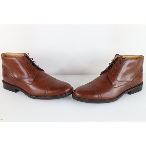 Johnston & Murphy Mens 10 Sheepskin Leather Toe Cap Chukkas Chukka Boots Brown main image 9